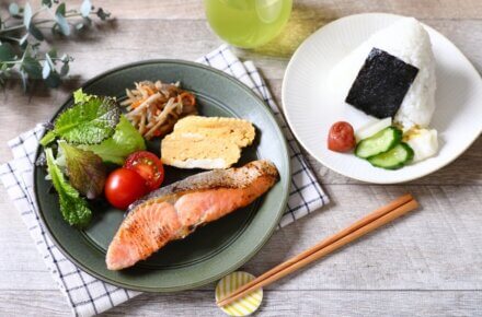 鮭の和食・朝食・Japanese